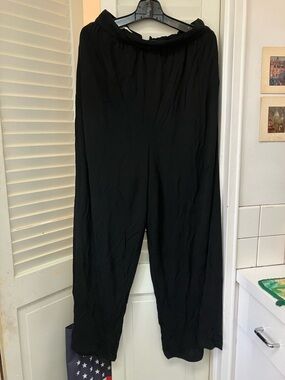 Women's Black Wide-Leg Pull-On Pants